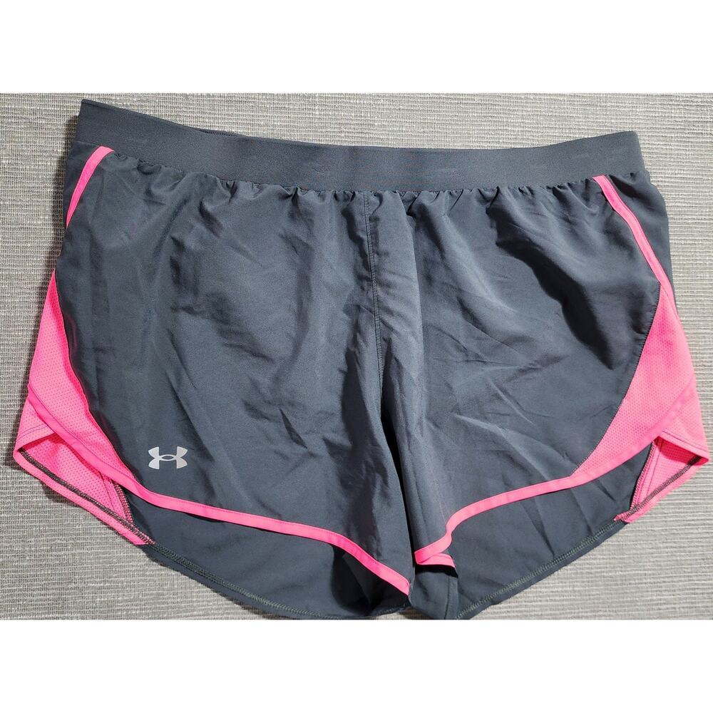 Under Armour HeatGear Running Shorts Gray Pink Women’s XXL